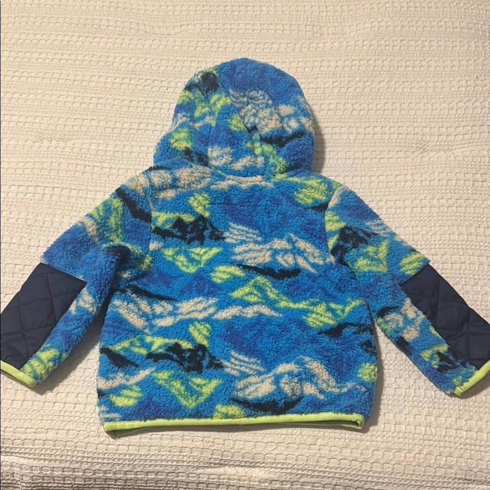 🆕 Cat & Jack Blue and Green Fleece Hooded Jacket. 18m. NWT!💥💥 - Picture 4 of 4
